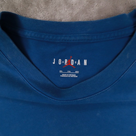 Air Jordan Blue Short Sleeve Flight Jumpman Graphic Front Back T Shirt Men's XXL - Picture 5 of 9